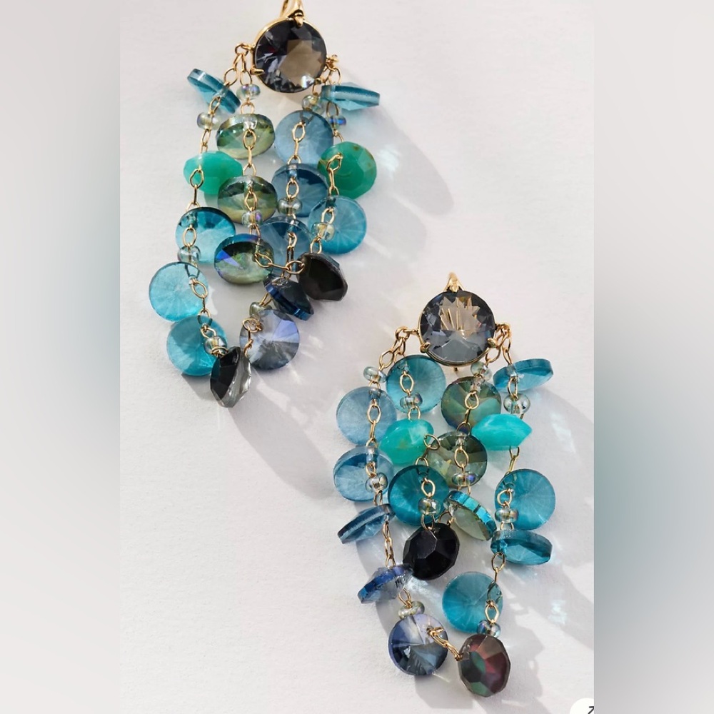Elegant Blue and Gold Women's earrings